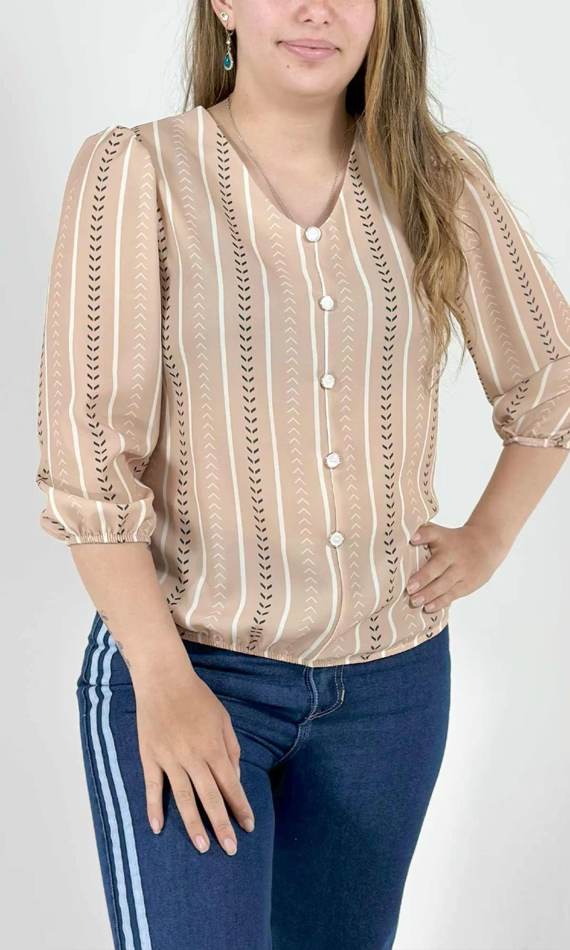 Blusa mujer manga 3/4 rayas