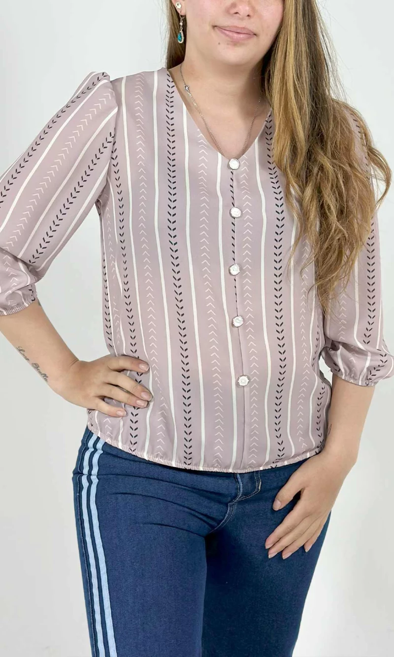 Blusa mujer manga 3/4 rayas - Imagen 9