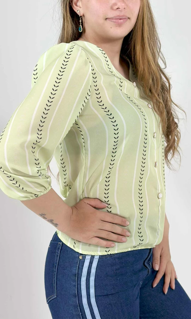 Blusa mujer manga 3/4 rayas - Imagen 7