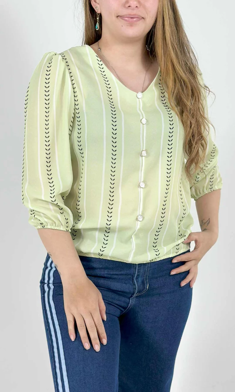 Blusa mujer manga 3/4 rayas - Imagen 5