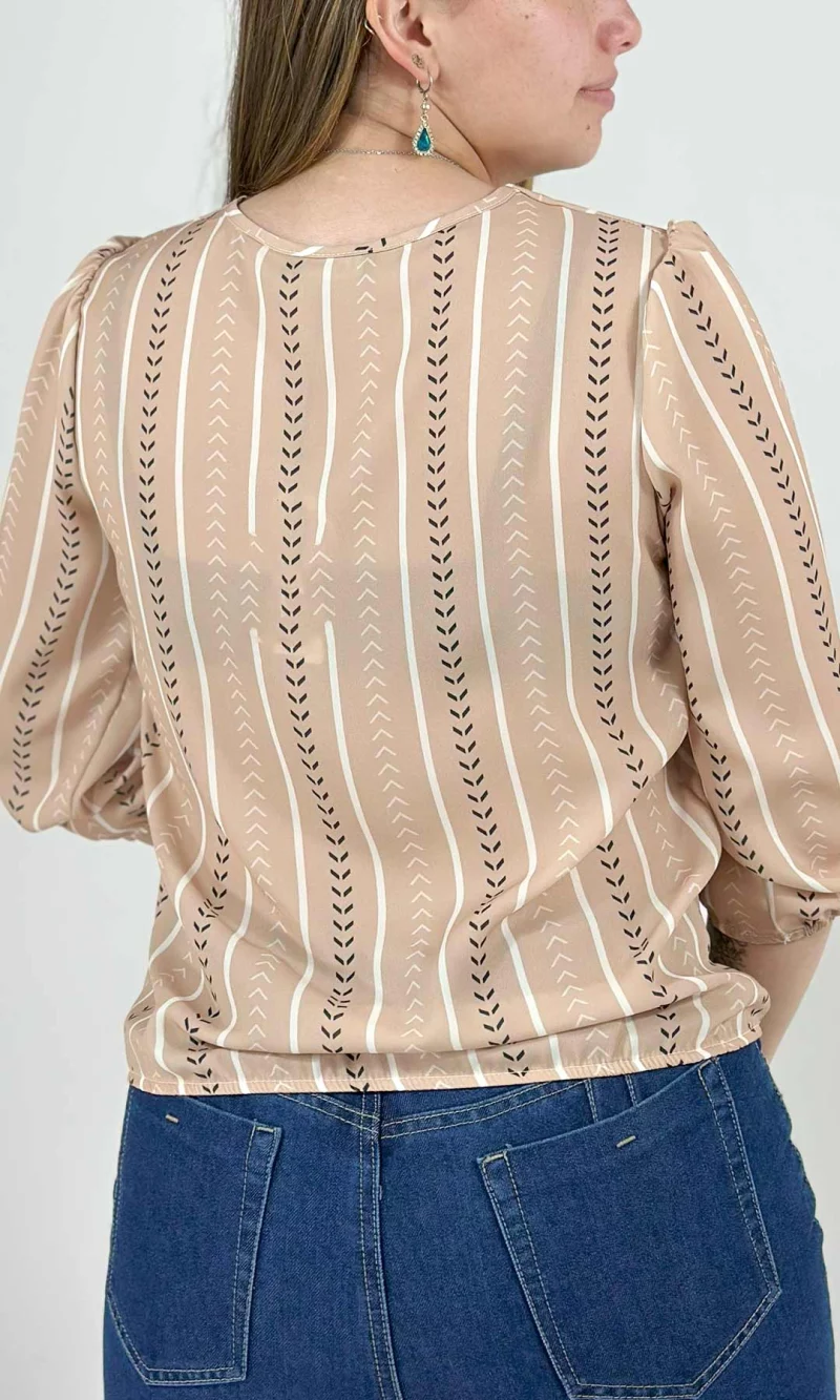 Blusa mujer manga 3/4 rayas - Imagen 4
