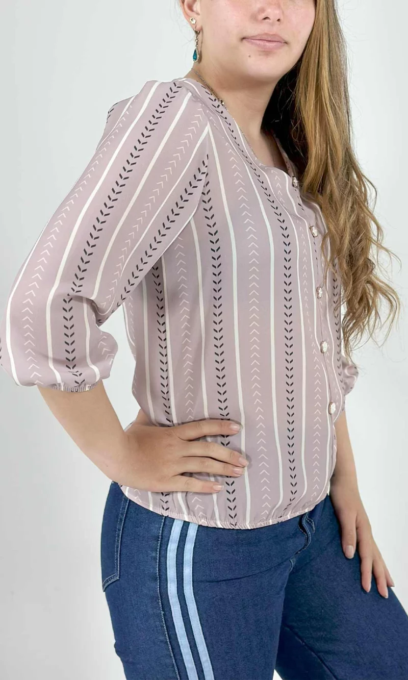 Blusa mujer manga 3/4 rayas - Imagen 10