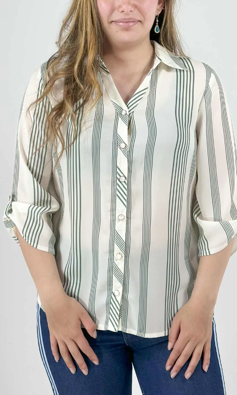 Blusa mujer manga 3/4 rayas - Imagen 8
