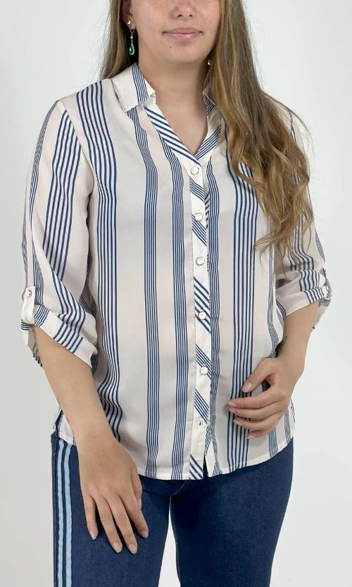 Blusa mujer manga 3/4 rayas