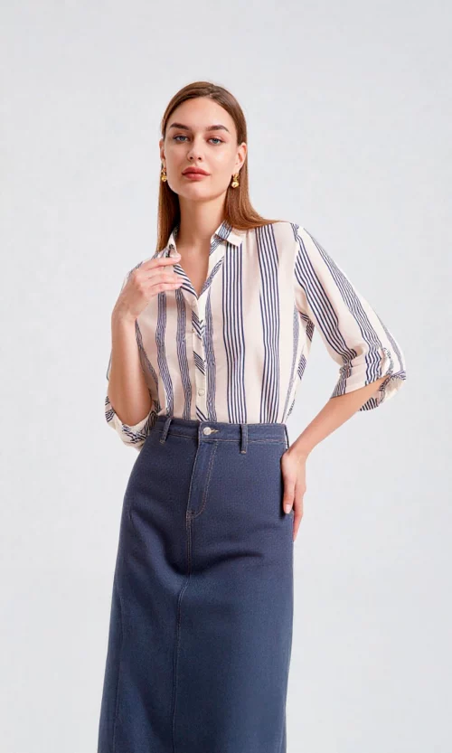 Blusa mujer manga 3/4 rayas