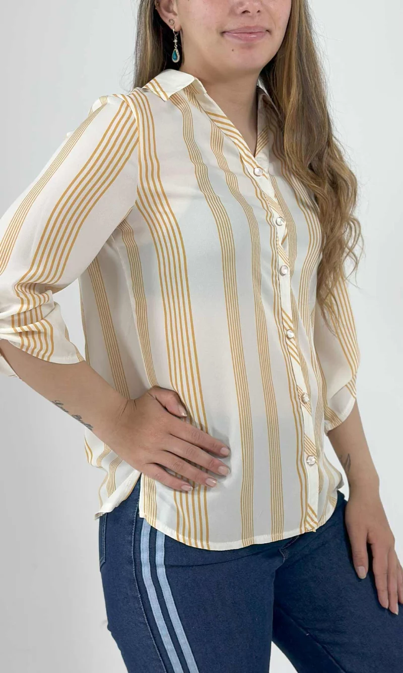Blusa mujer manga 3/4 rayas - Imagen 6