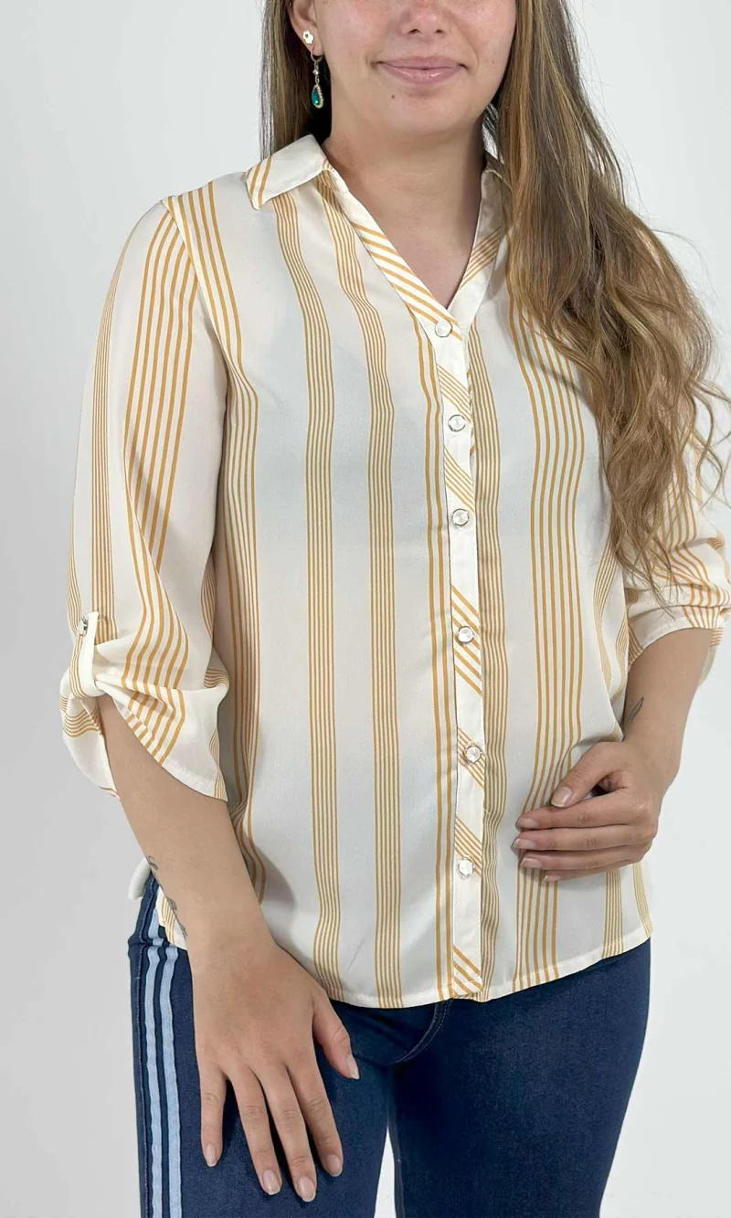 Blusa mujer manga 3/4 rayas - Imagen 4