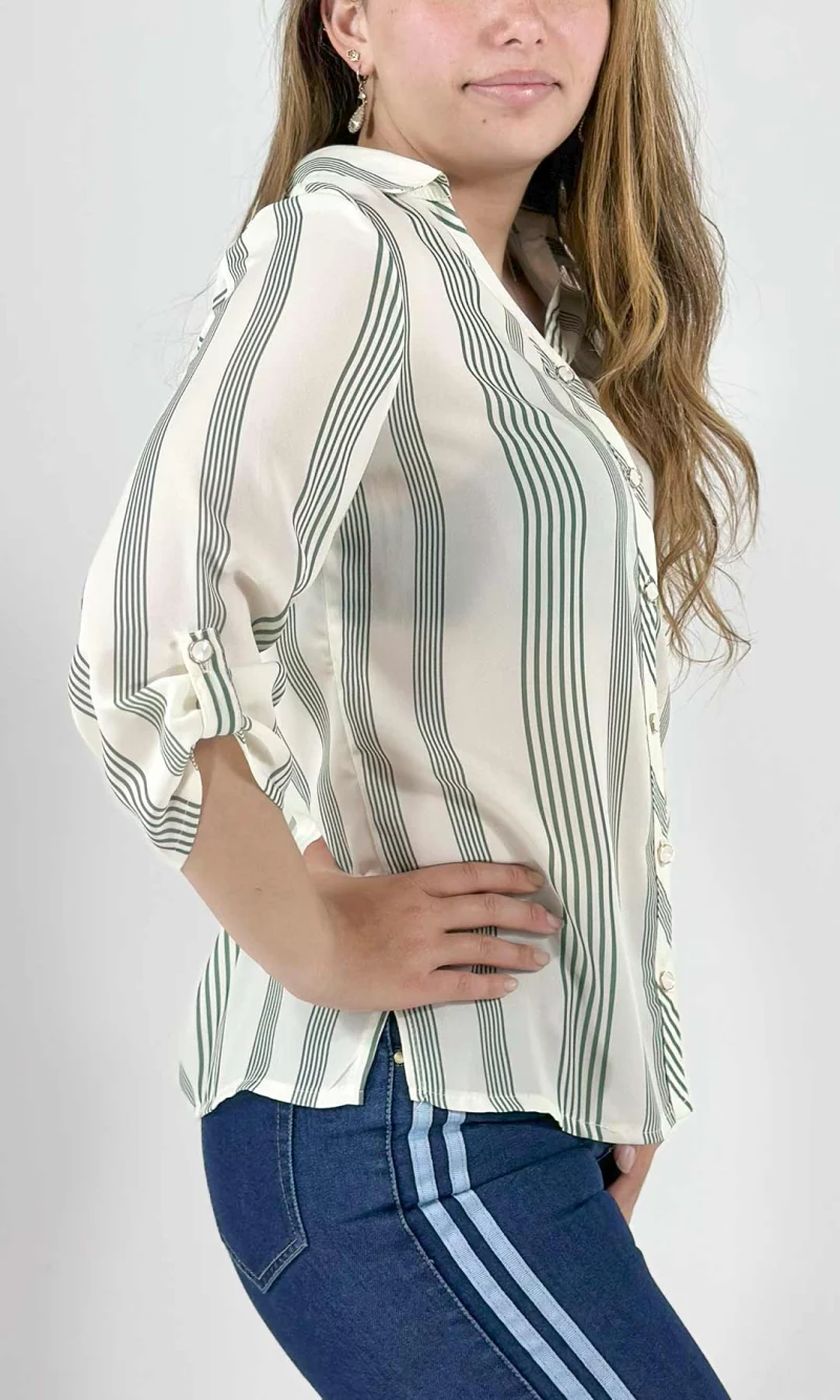 Blusa mujer manga 3/4 rayas - Imagen 9