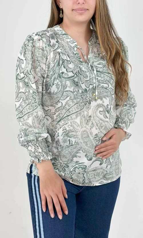 Blusa mujer manga larga estampada