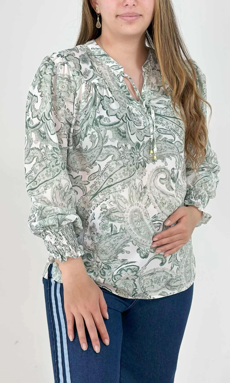 Blusa mujer manga larga estampada