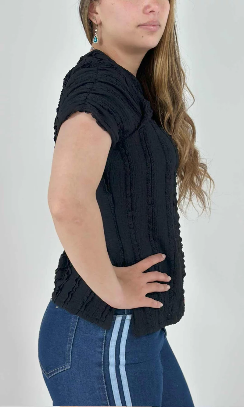 Blusa mujer manga corta unicolor - Imagen 6
