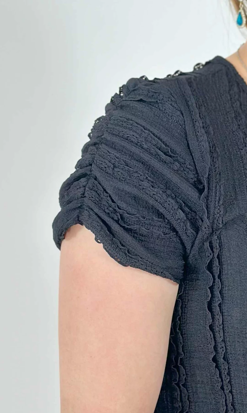 Blusa mujer manga corta unicolor - Imagen 7