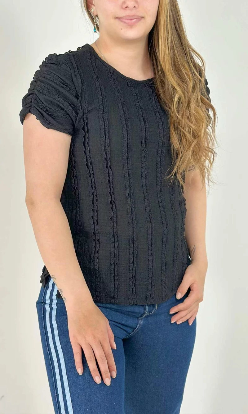 Blusa mujer manga corta unicolor - Imagen 5