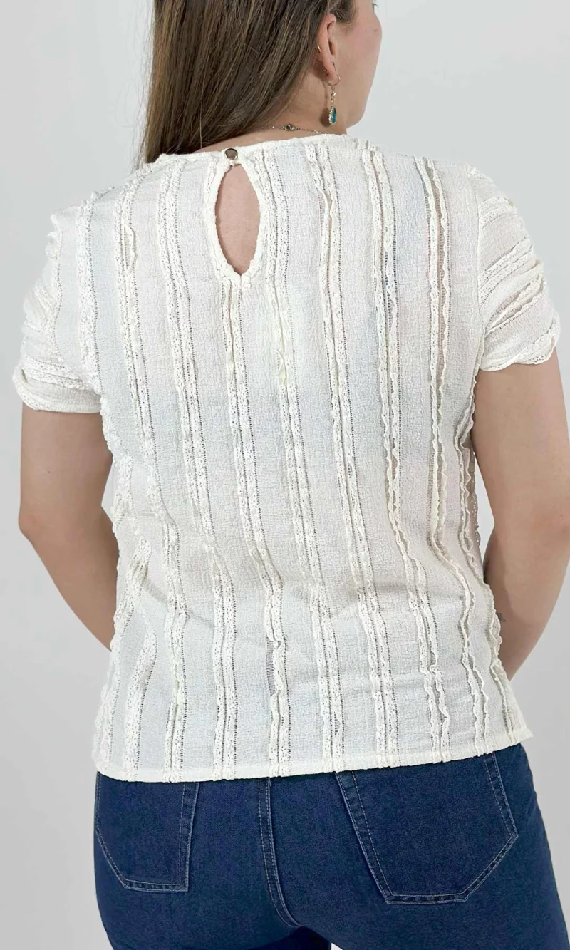 Blusa mujer manga corta unicolor - Imagen 4
