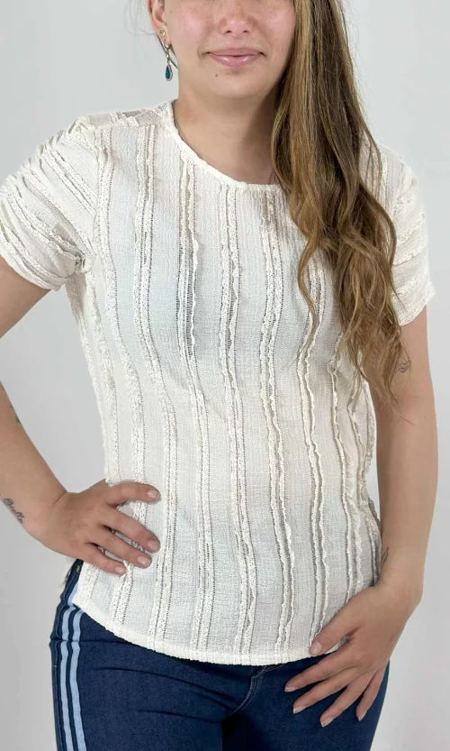 Blusa mujer manga corta unicolor