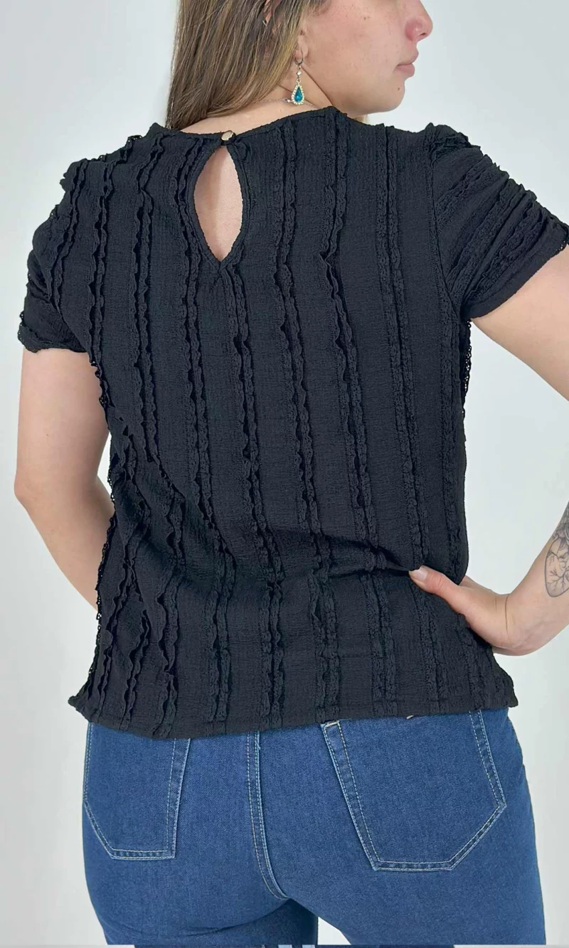 Blusa mujer manga corta unicolor - Imagen 8