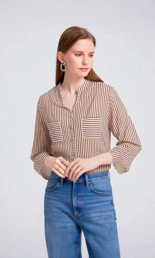 Blusa mujer manga 3/4 rayas