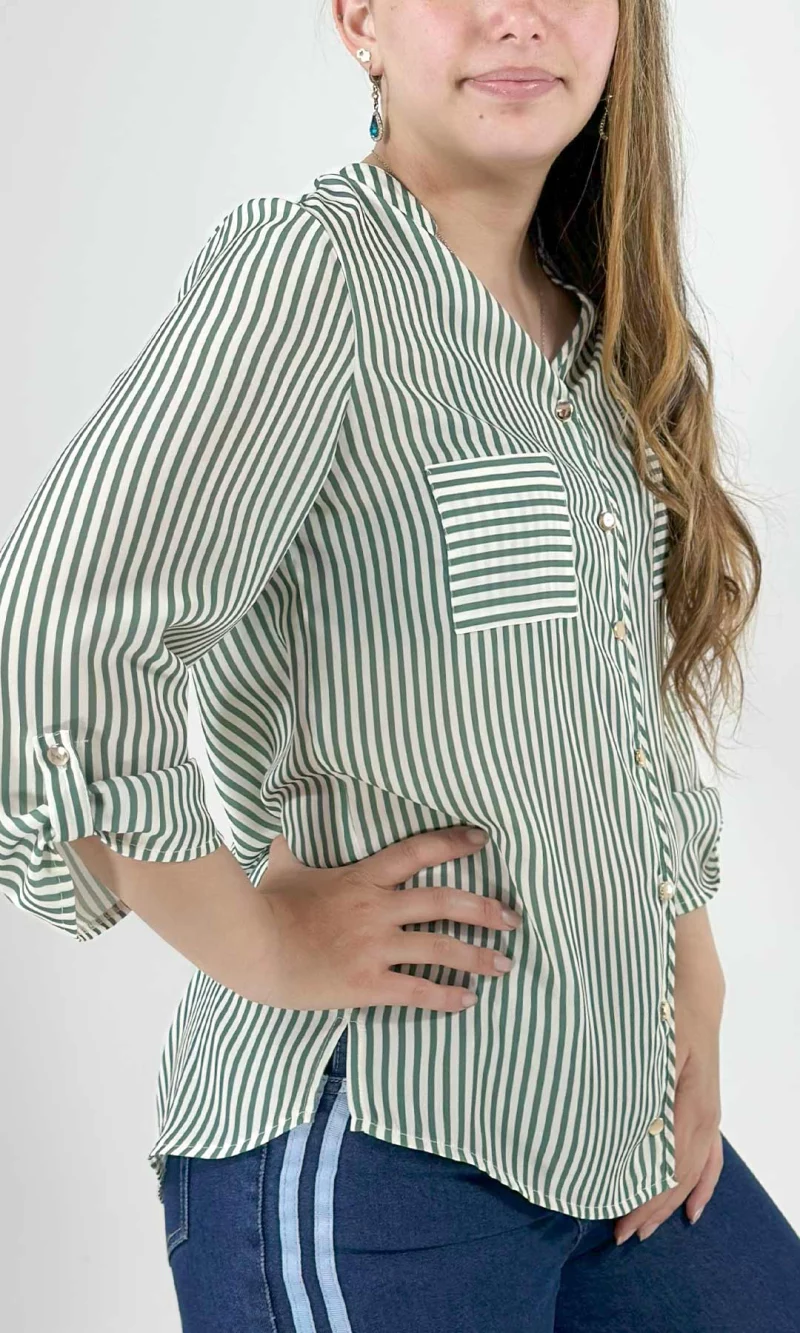 Blusa mujer manga 3/4 rayas - Imagen 11
