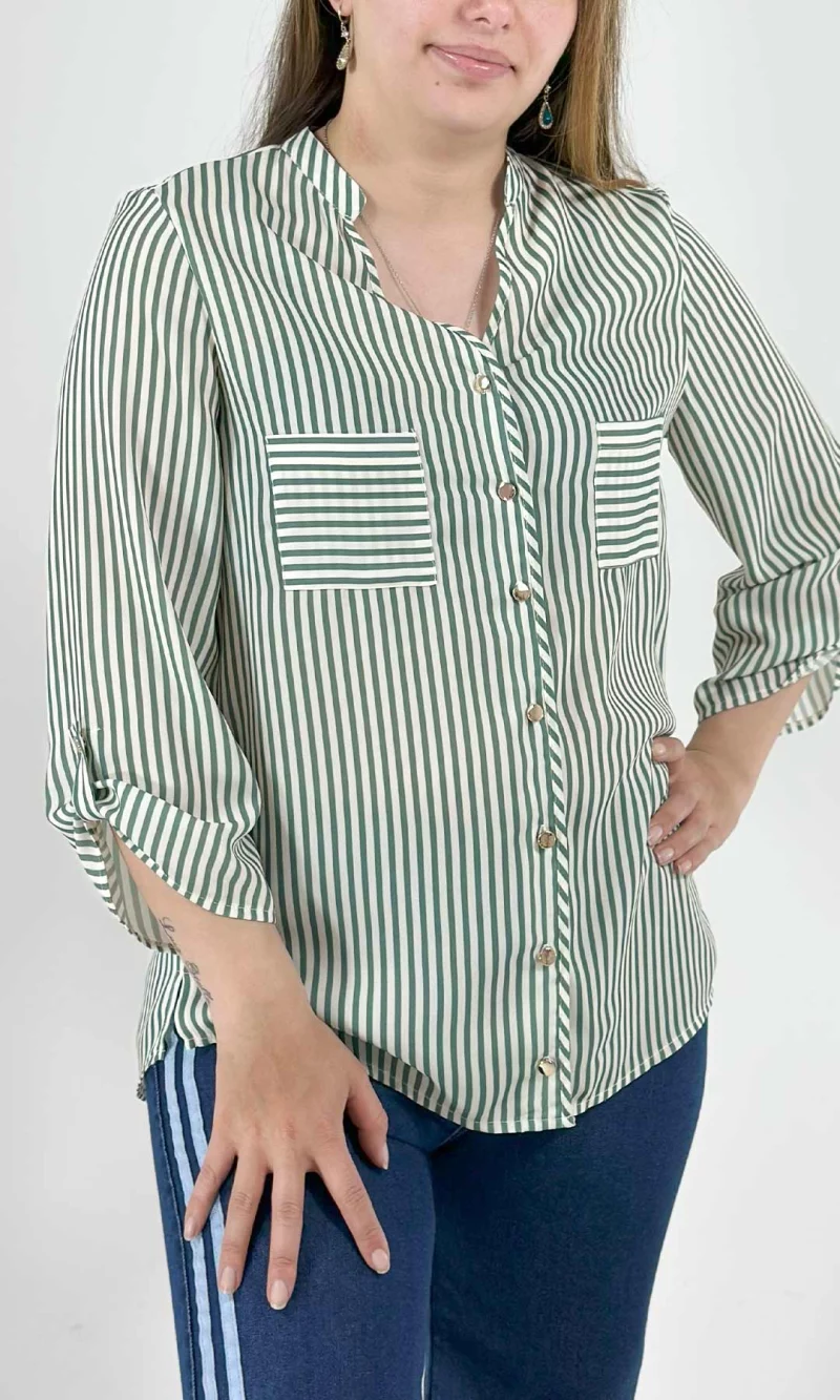 Blusa mujer manga 3/4 rayas - Imagen 9