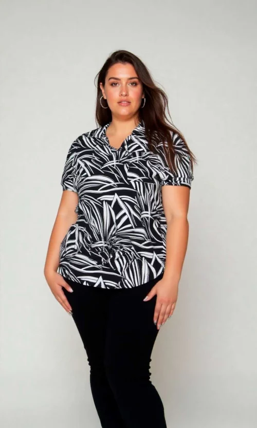 Blusa mujer manga corta estampada