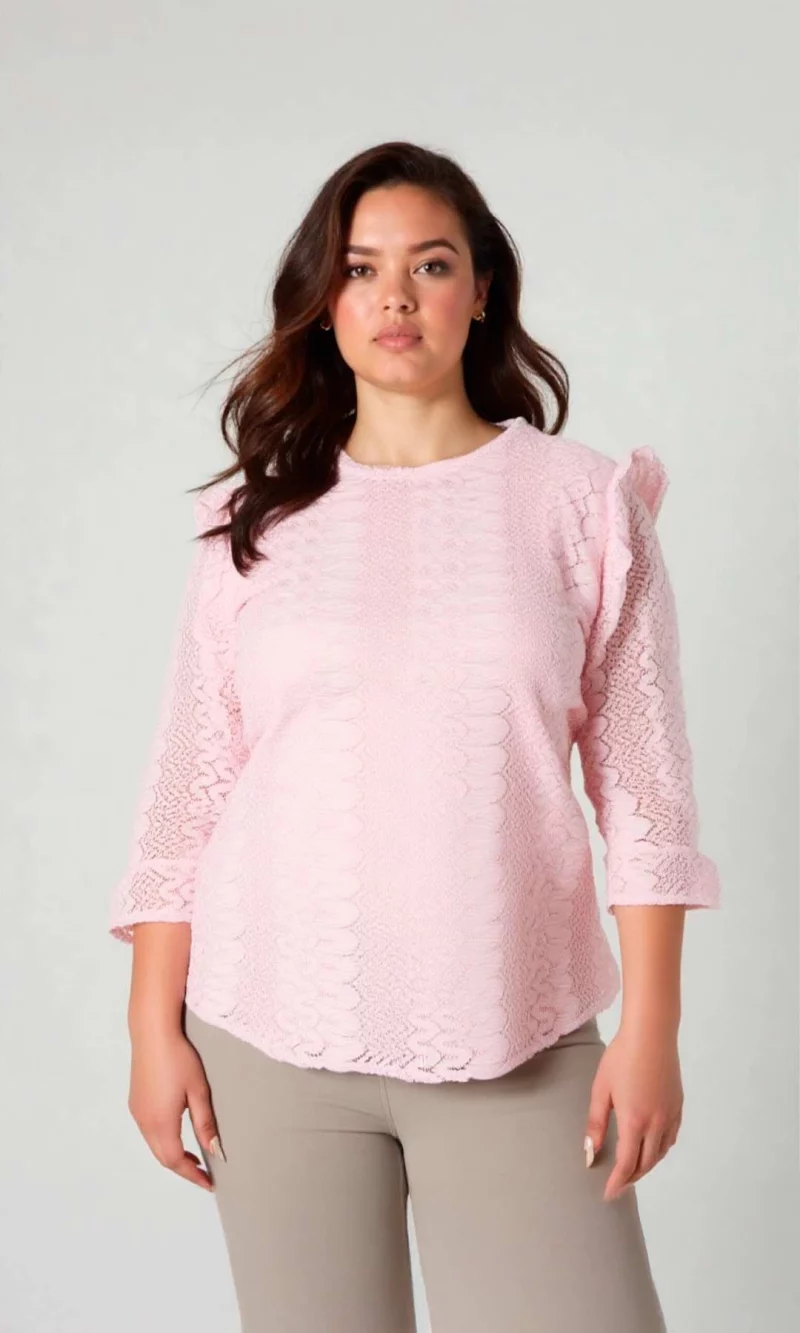 Blusa mujer manga 3/4 unicolor