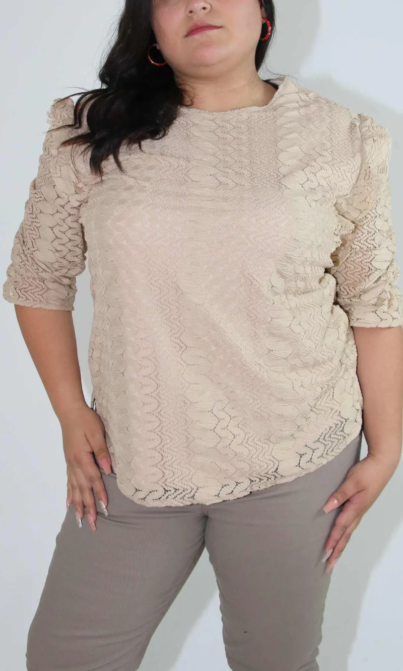 Blusa mujer manga 3/4 unicolor - Imagen 4