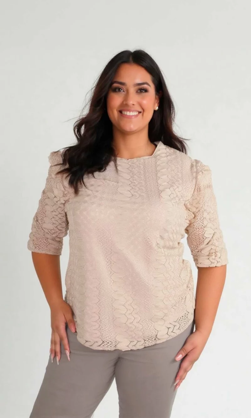 Blusa mujer manga 3/4 unicolor - Imagen 5