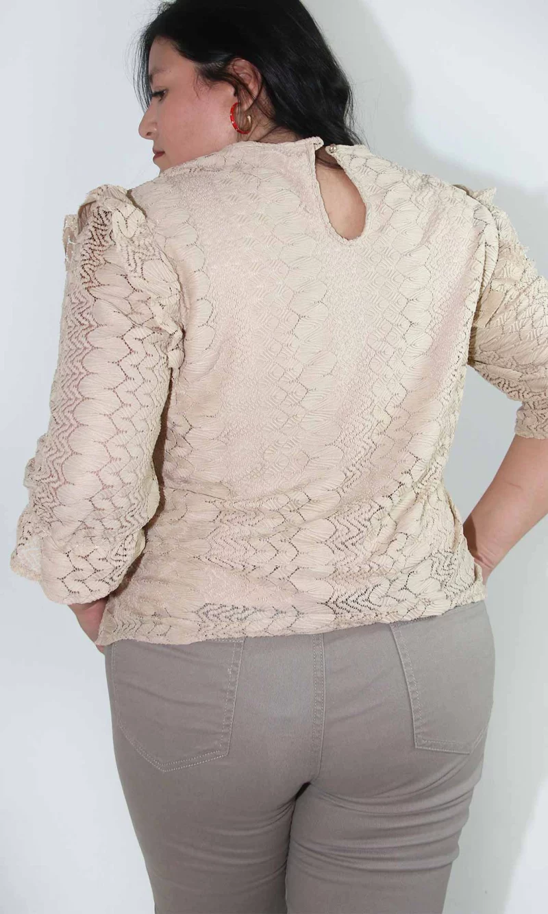 Blusa mujer manga 3/4 unicolor - Imagen 6