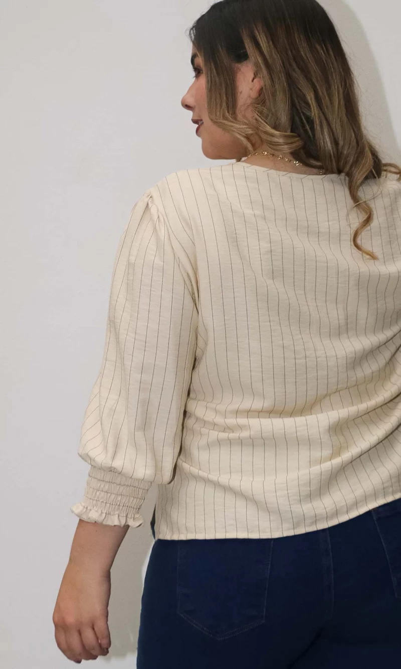 Blusa mujer manga 3/4 rayas - Imagen 5