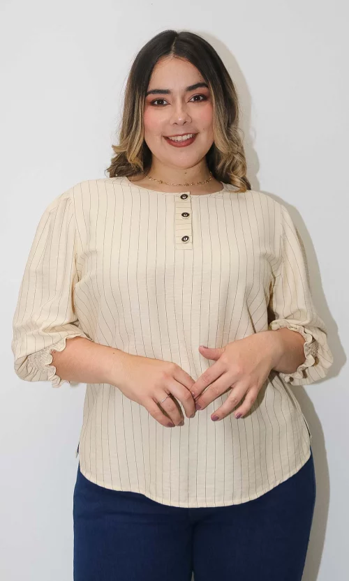 Blusa mujer manga 3/4 rayas