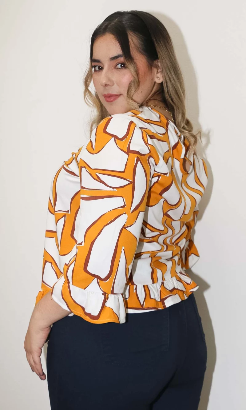 Blusa mujer manga 3/4 estampada - Imagen 4