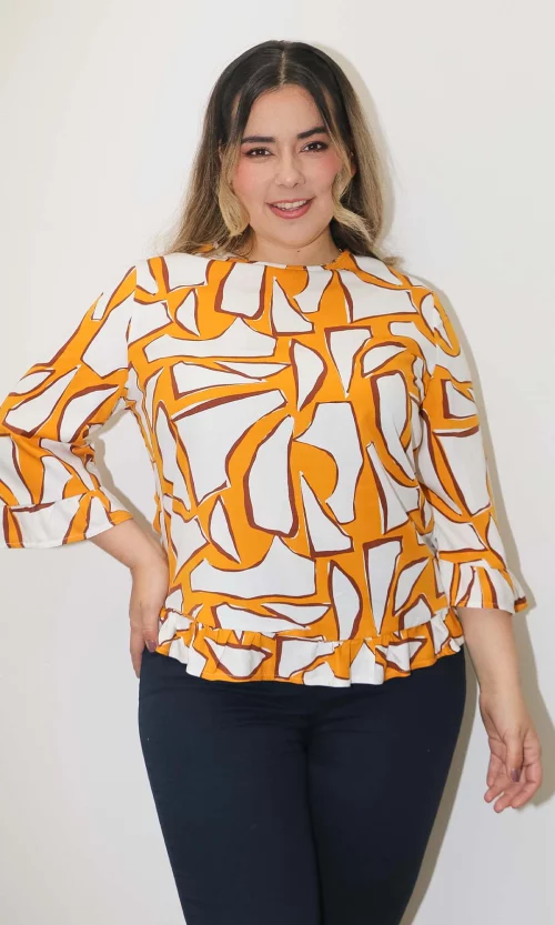 Blusa mujer manga 3/4 estampada