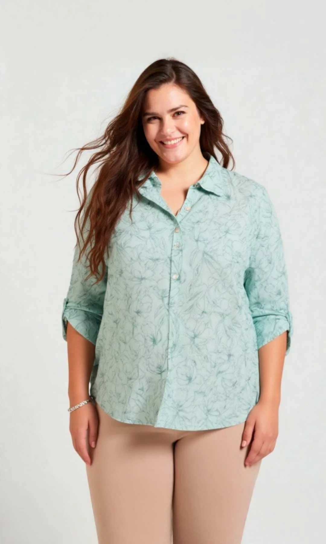 Blusa mujer manga 3/4 estampada - Imagen 2