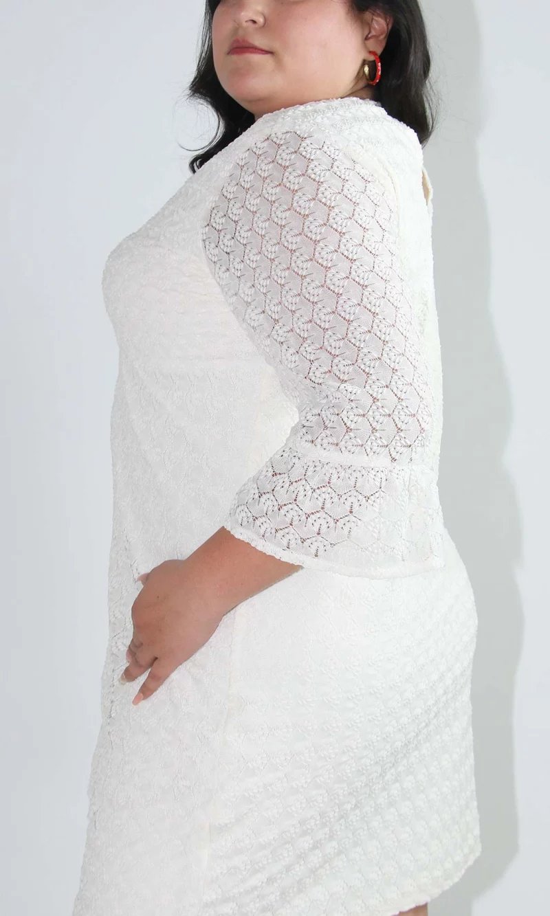 Vestido mujer manga 3/4 unicolor - Imagen 6