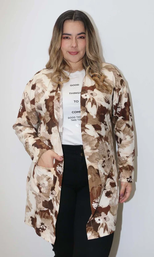 Ruana mujer estampada