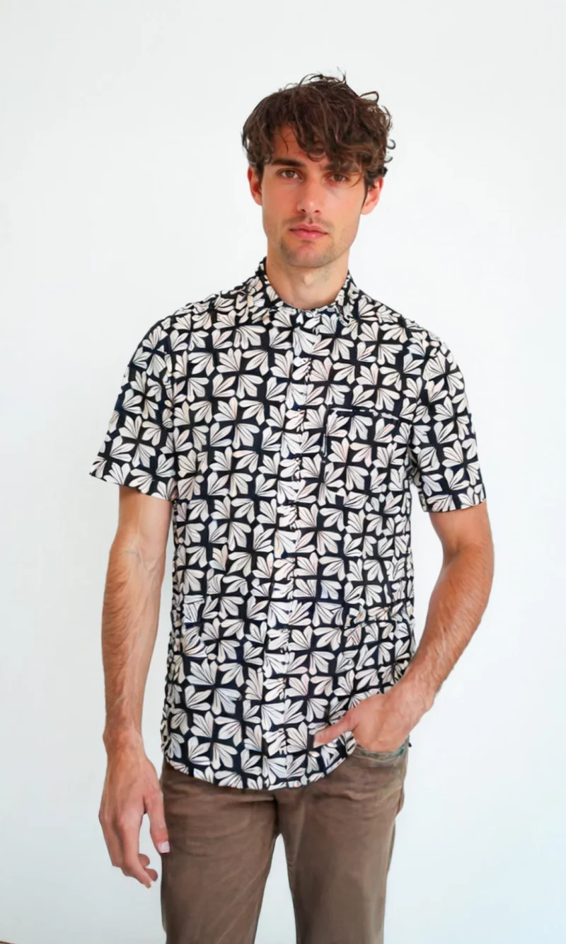 Camisa hombre manga corta estampada - Imagen 9