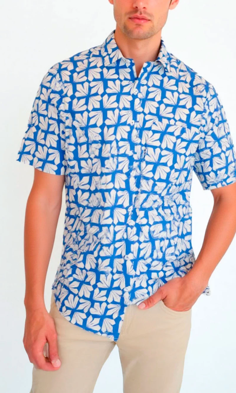 Camisa hombre manga corta estampada - Imagen 2