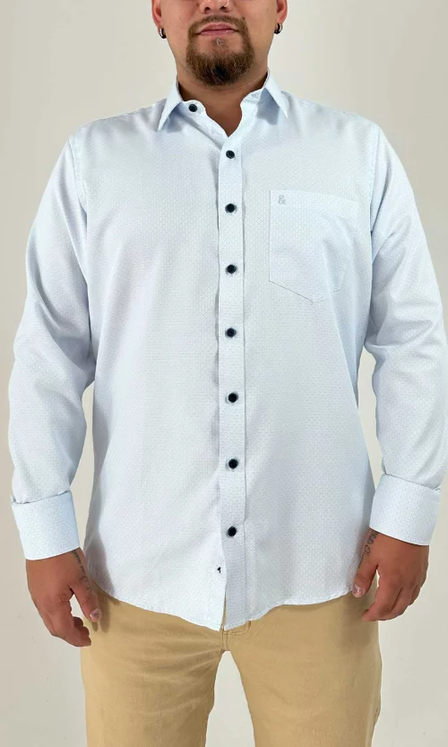 Camisa hombre manga larga estampada