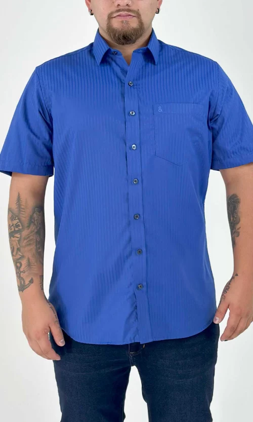Camisa hombre manga corta unicolor