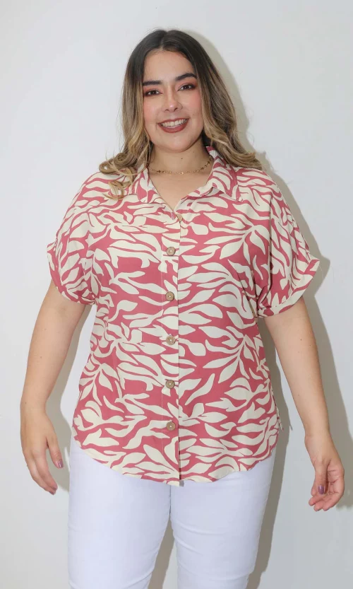 Blusa mujer manga corta estampada