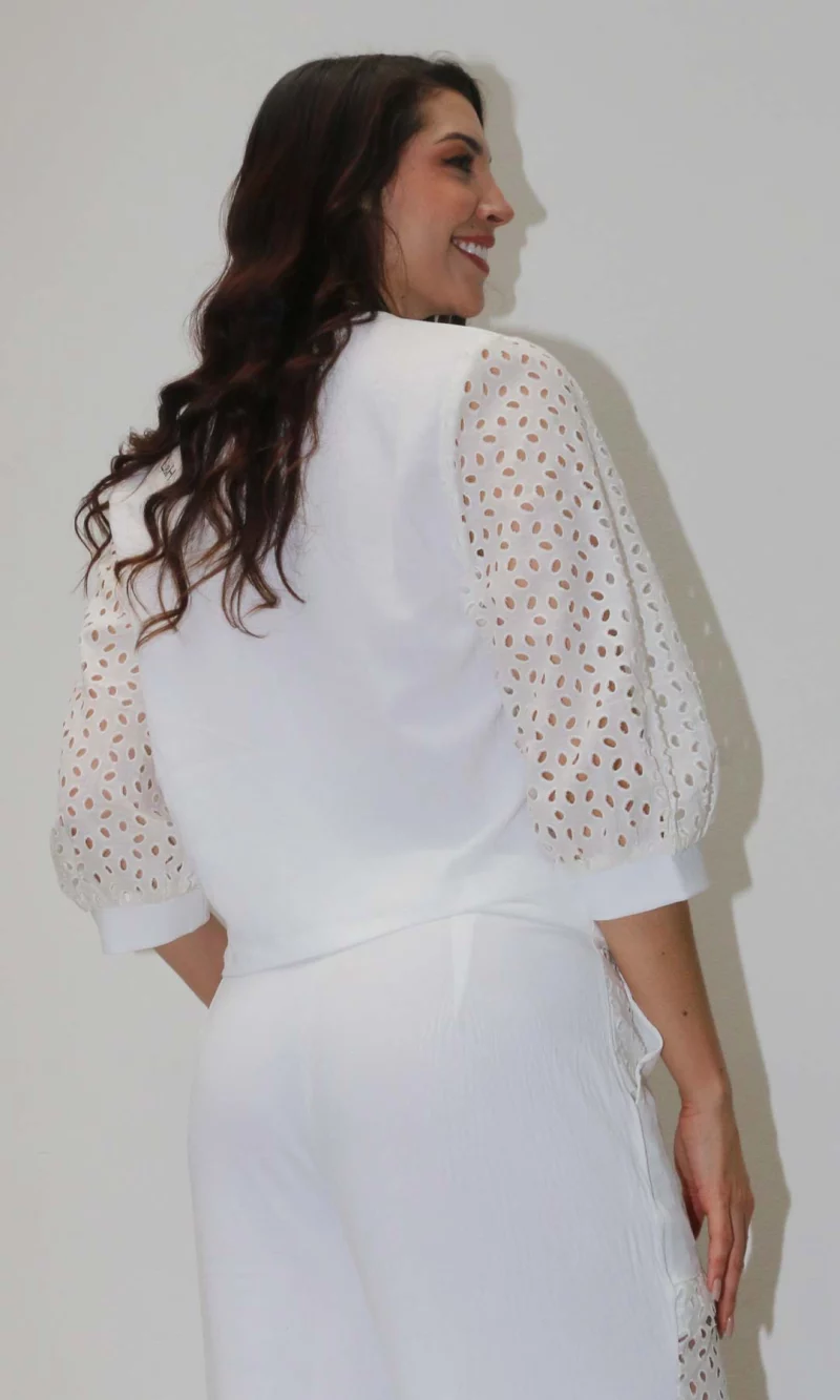 Blusa mujer manga 3/4 unicolor - Imagen 3