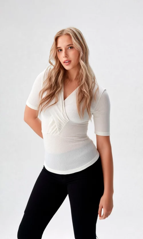 Camiseta mujer manga corta unicolor