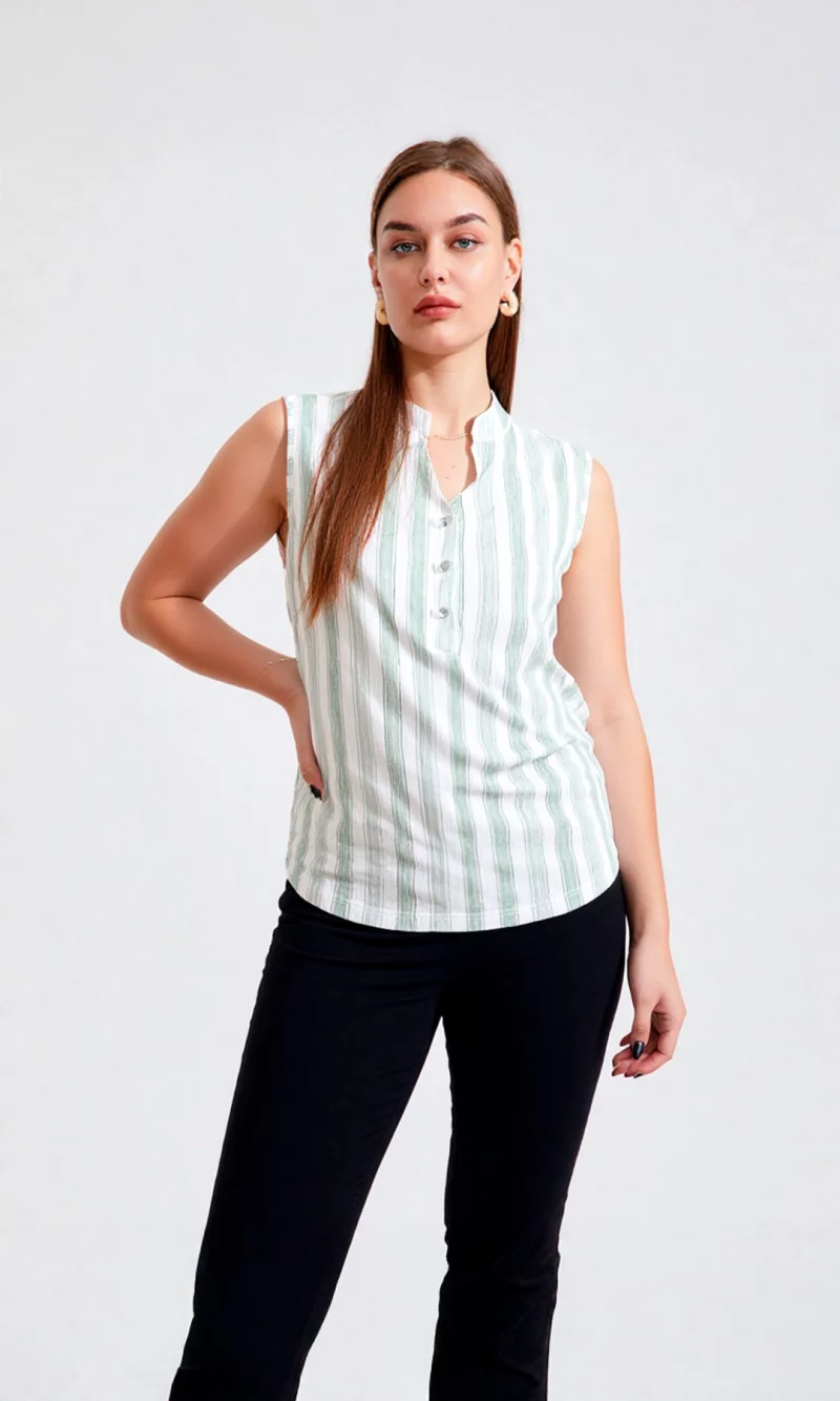 Camiseta mujer manga sisa rayas - Imagen 4