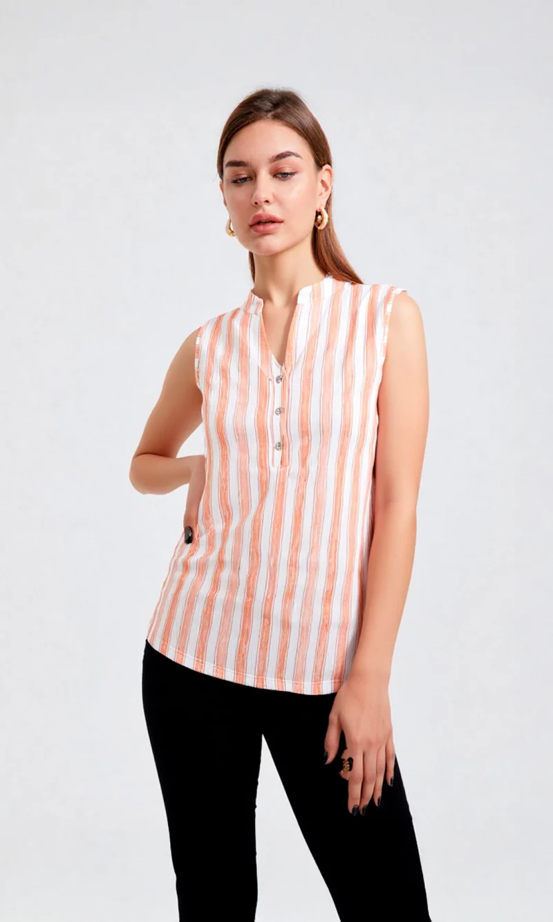 Camiseta mujer manga sisa rayas - Imagen 2