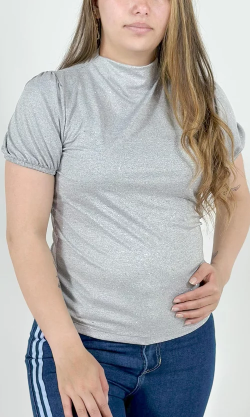 Camiseta mujer manga corta unicolor