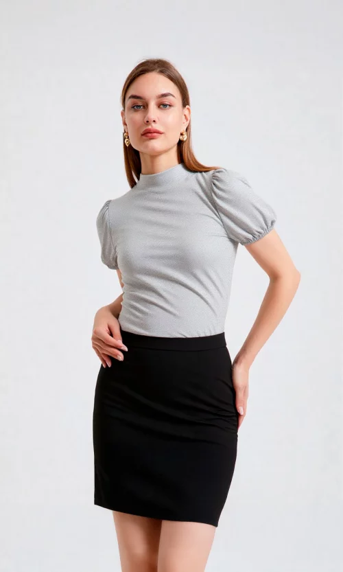 Camiseta mujer manga corta unicolor