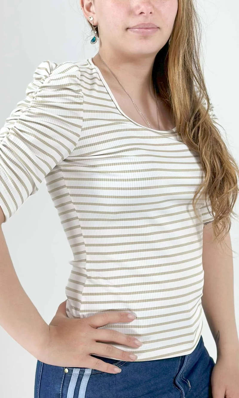 Camiseta mujer manga 3/4 rayas - Imagen 6
