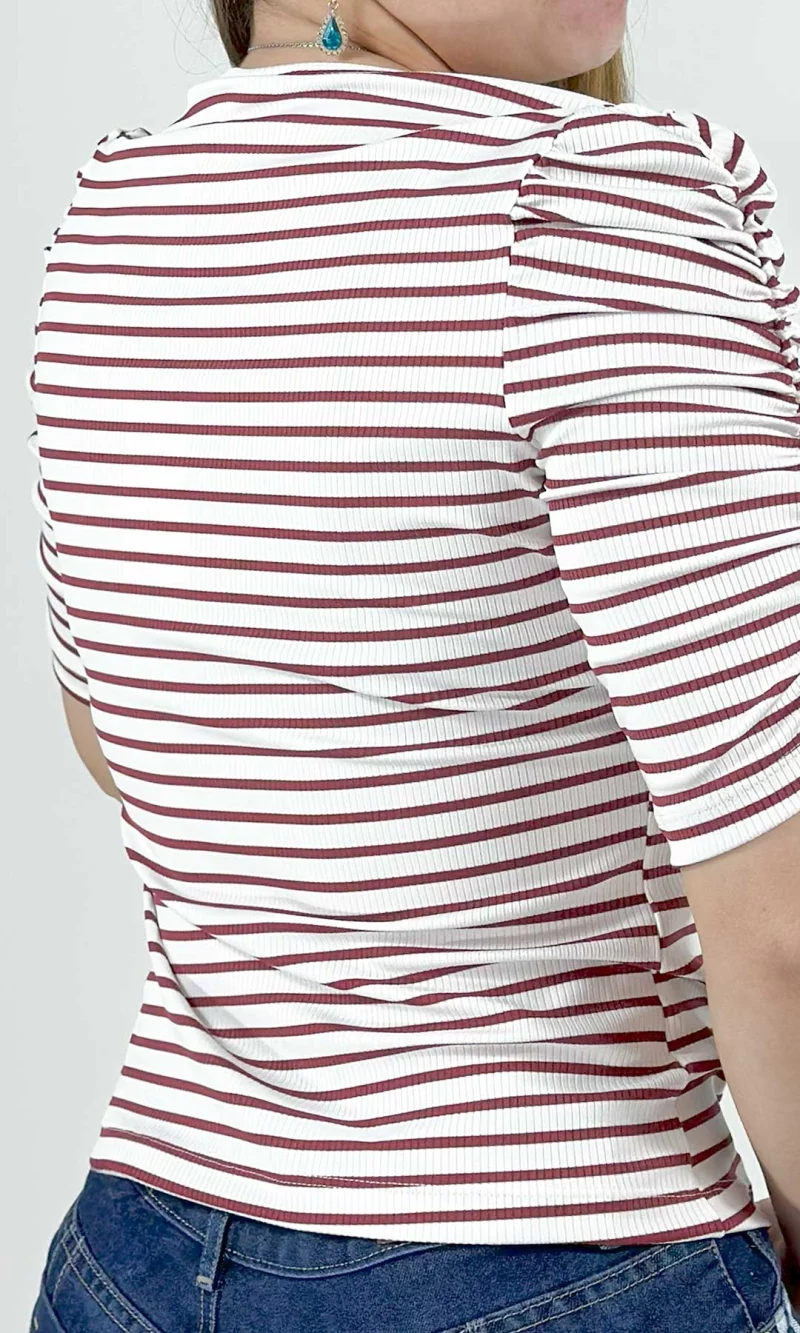 Camiseta mujer manga 3/4 rayas - Imagen 4