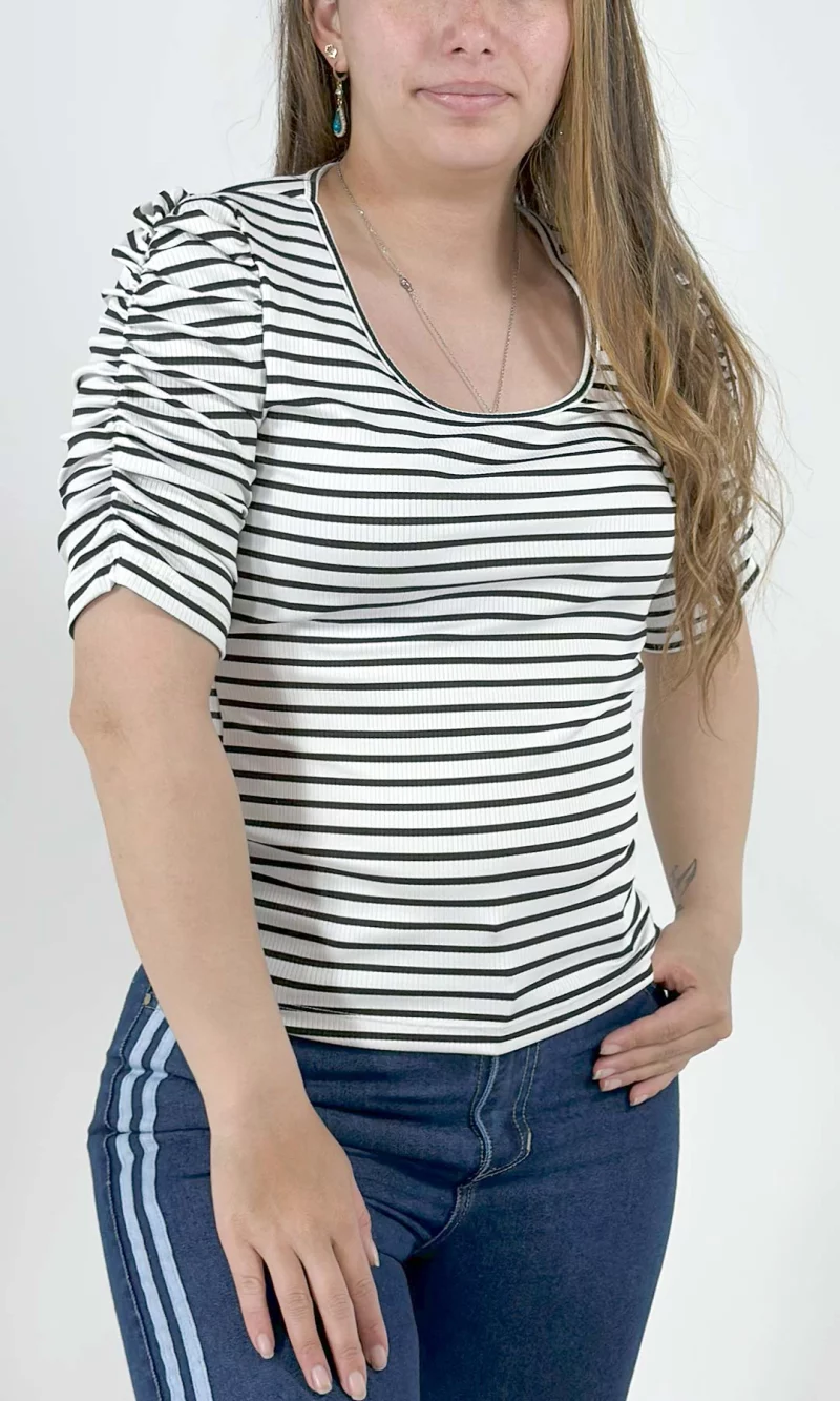 Camiseta mujer manga 3/4 rayas - Imagen 8