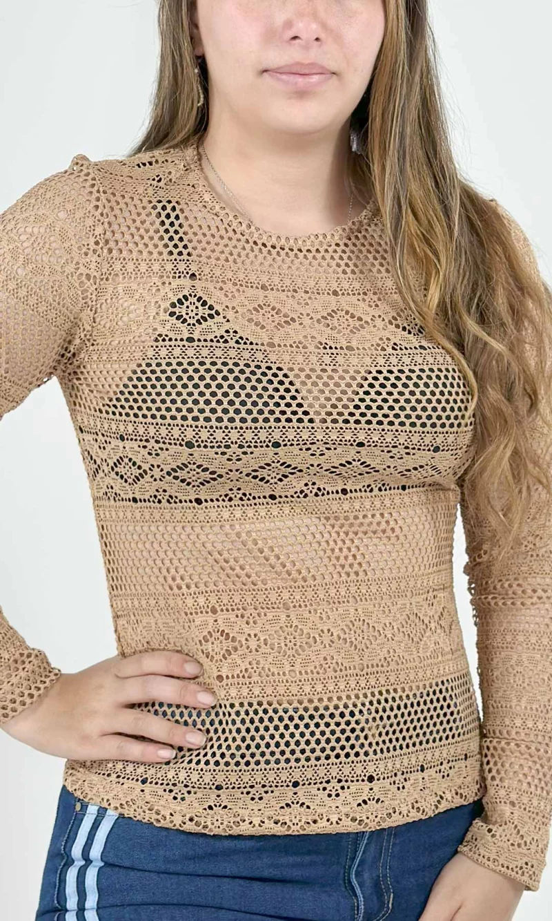Camiseta mujer manga larga unicolor - Imagen 5